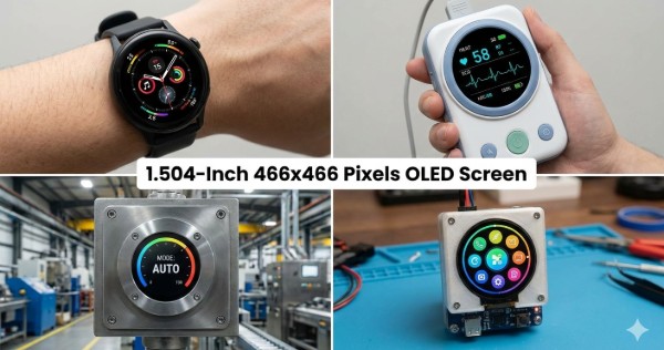 1.504-Inch 466x466 Pixels OLED Screen