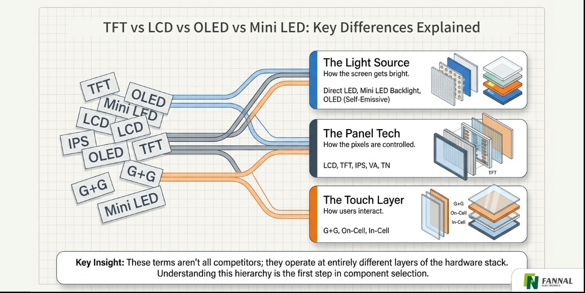 TFT、LCD、OLED、Mini LED：真正的差別是什麼？