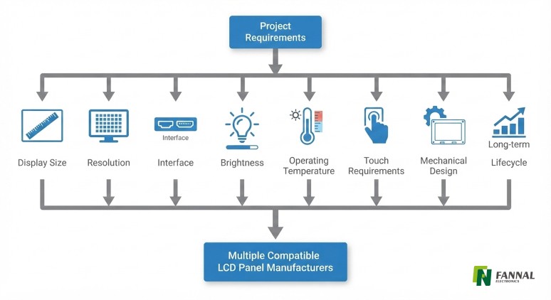 engineering decision flow infographic showing the LCD panel selection process.jpg